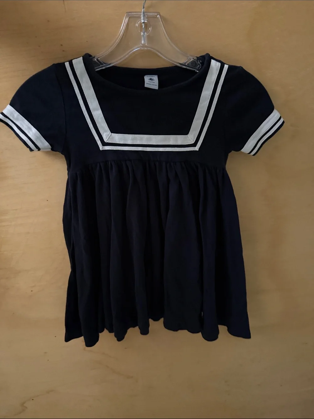 Petit Bateau Navy Dress with White Trim Organic Cotton size 5